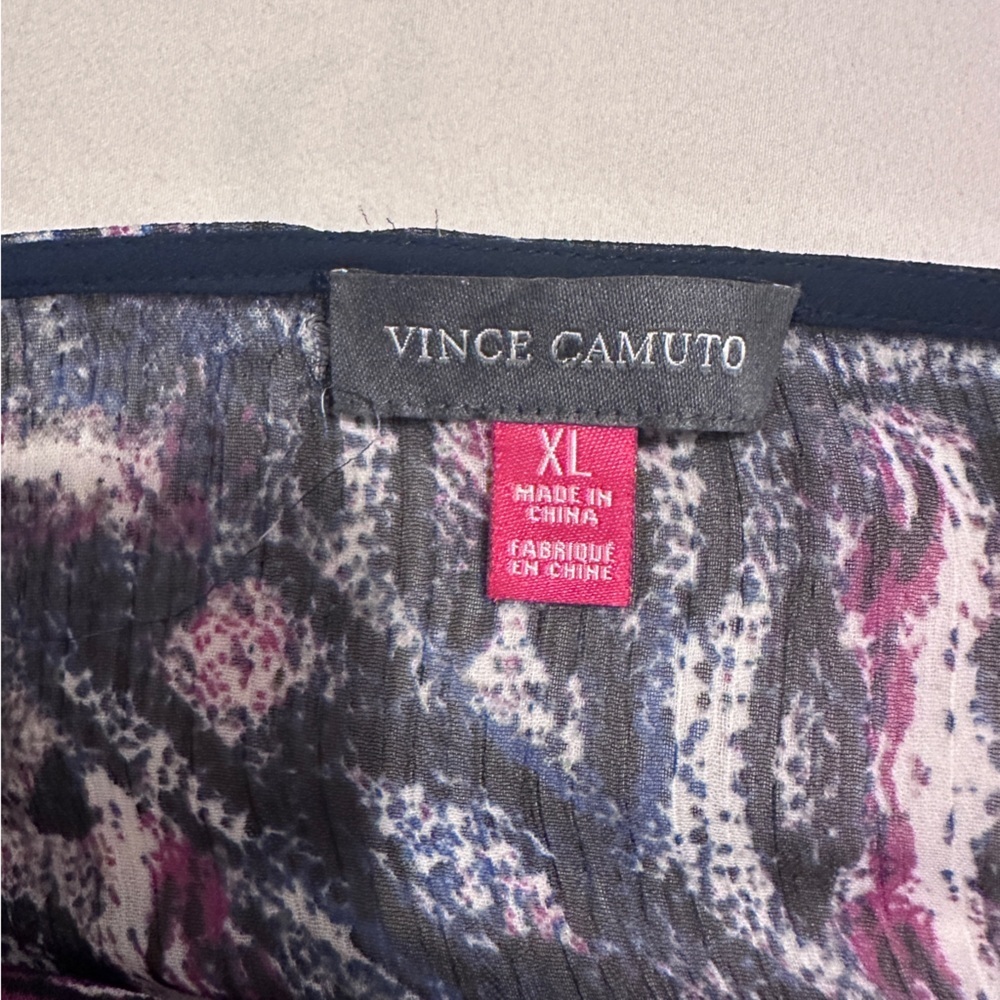 Vince Camuto Blue Purple Tribal Print Sheet Maxi Dress With Slip Size XL Women’s - Picture 8 of 9
